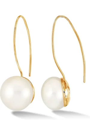 Dower and Hall Timeless 14mm Long White Pearl Earrings