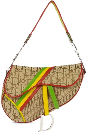 Dior 2004 Rasta Oblique Saddle bag