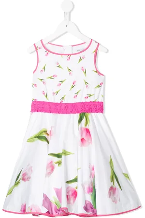 MONNALISA Floral print ruffled waist dress