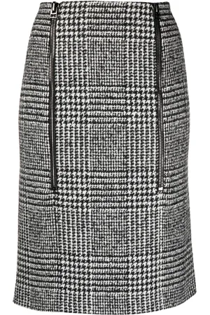 Tom Ford Prince of Wales pattern zip-up skirt