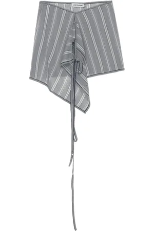 Low Classic Asymmetric belted mini skirt