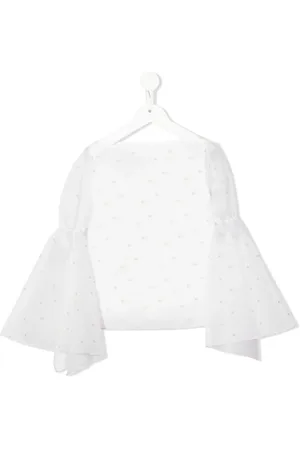 LA STUPENDERIA Embroidered polka-dot blouse