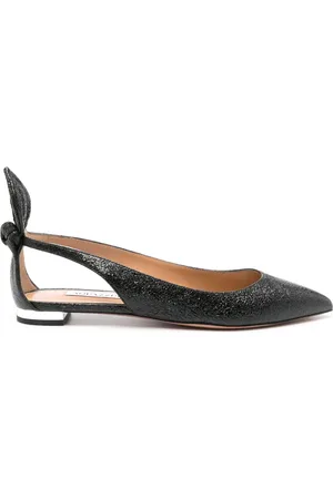 Aquazzura Bow Tie leather ballerina shoes