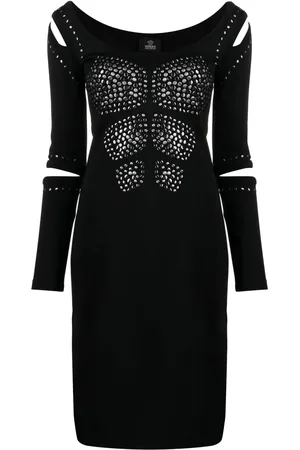 VERSACE 2010 studded cut-out fitted dress