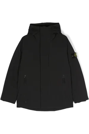 Stone Island Compass-motif feather-down coat