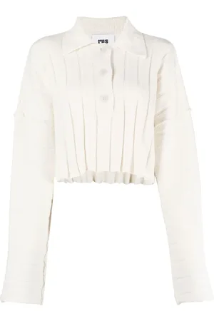 RUS Cropped long-sleeve knit polo
