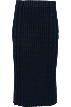 Maison Kitsuné Checked knitted skirt