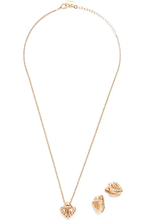Dior 1990s CD heart necklace earrings set