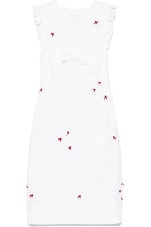 Shushu/Tong Floral appliqu?? mini dress