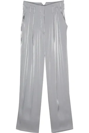 GENNY Straight-leg lamé trousers