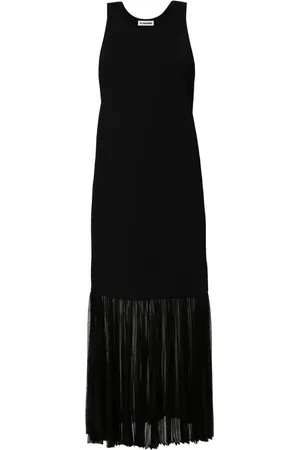 Jil Sander Pliss??-detailed knitted maxi dress