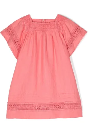 Tartine Et Chocolat Lace-trim square-neck dress