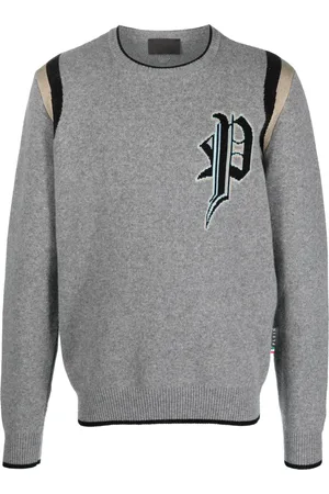 Philipp Plein Intarsia-knit logo knitted sweatshirt