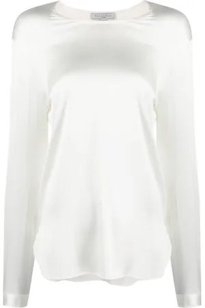 ANTONELLI Boat-neck satin sweatshirt
