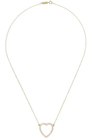 Jennifer Meyer 18kt yellow large open heart sapphire necklace