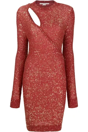 Stella McCartney Sequin-embellished cut-out dress
