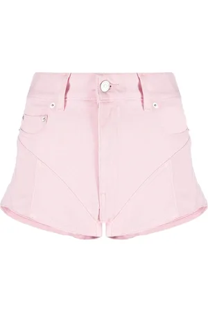 MUGLER Spiral panelled denim shorts