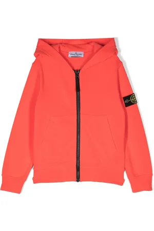 Stone Island Logo-patch zip-up hoodie