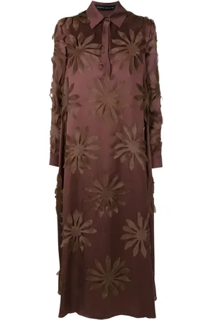 Gloria Coelho Flower appliqu?? silk dress
