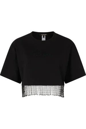 Roberto Cavalli Beaded-fringe crop top