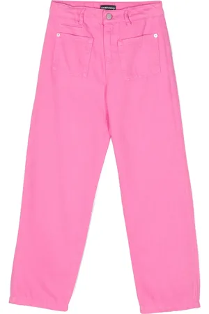 Emporio Armani Logo-embroidered denim trousers