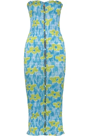 AMY CROOKES Floral-print midi dress