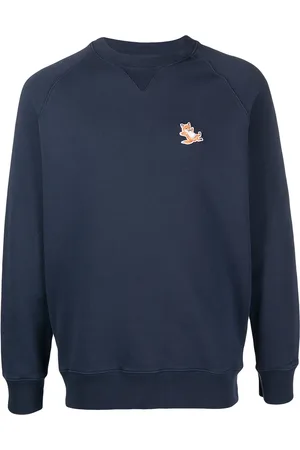 Maison Kitsuné Logo-embroidered cotton sweatshirt