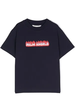 Palm Angels Logo-flocked cotton T-shirt