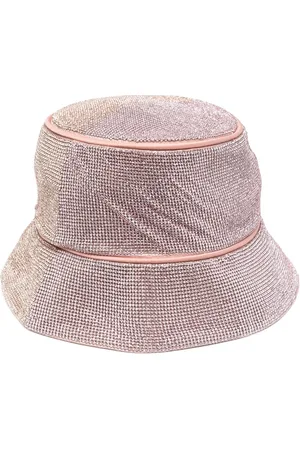 KARA Crystal mesh bucket hat
