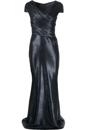 TALBOT RUNHOF Metallic-sheen fitted gown