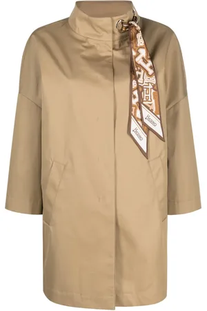 HERNO Scarf-embellished parka coat