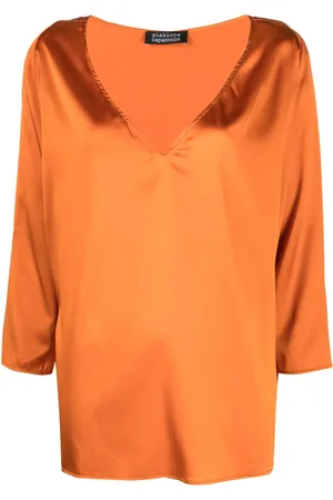GIANLUCA CAPANNOLO Nathalie V-neck silk blouse