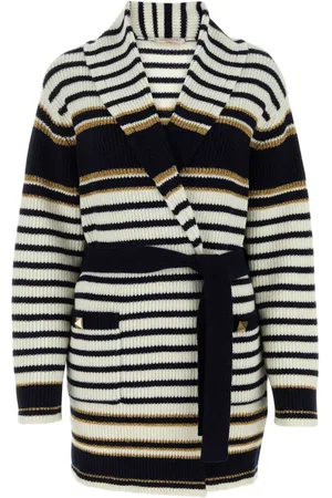 VALENTINO GARAVANI Striped lurex cardi-coat