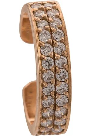 Anita 18kt white double row diamond ear cuff