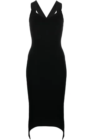Patou Sweetheart-neck midi dress