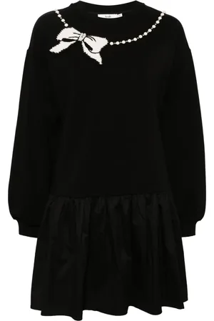 B+AB Bow-intarsia knitted dress