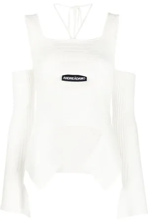 andre damo Cut-out detail ribbed knit top