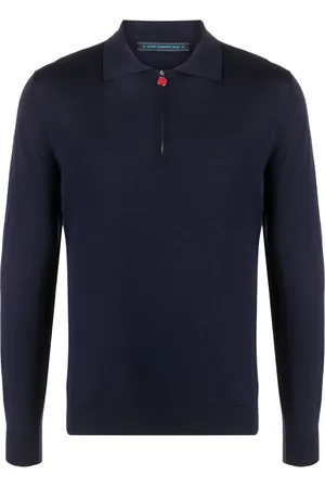 Kiton Half-zip wool polo shirt