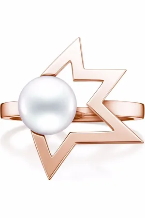 Tasaki 18kt rose gold Collection Line Comet Plus pearl ring