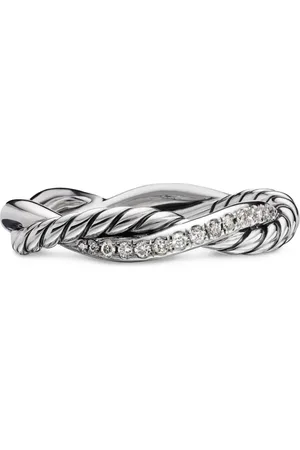 David Yurman Sterling Petite Infinity diamond band ring (4mm)