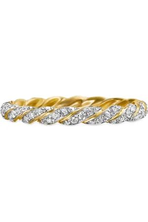 David Yurman 18kt yellow Pavé Petite diamond band ring (2.8mm)