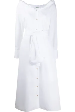 Kenzo Tie-waist button-through midi dress