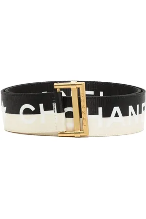 CHANEL 2001 logo-print canvas belt