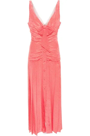 Alessandra Rich Polka dot silk midi dress
