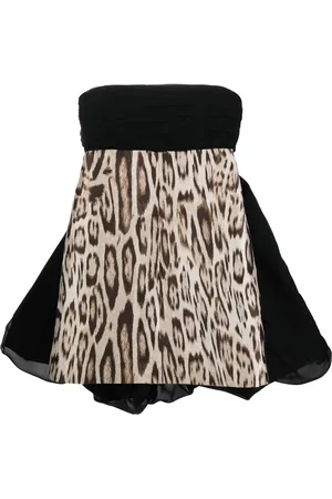 Giambattista Valli Oversized-bow animal-print dress