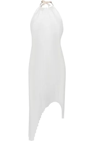 Shanshan Ruan Asymmetric pleated midi dress