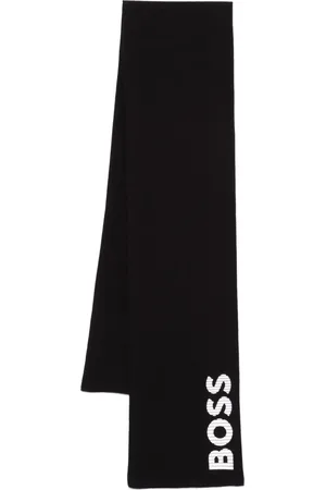 HUGO BOSS Raised-logo scarf