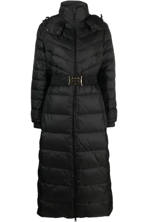 Twin-Set Hooded belted puffer coat