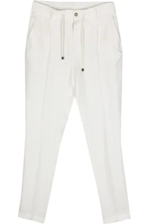 PESERICO SIGN Tapered linen trousers