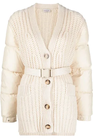 Moncler Panelled padded cashmere-wool cardigan